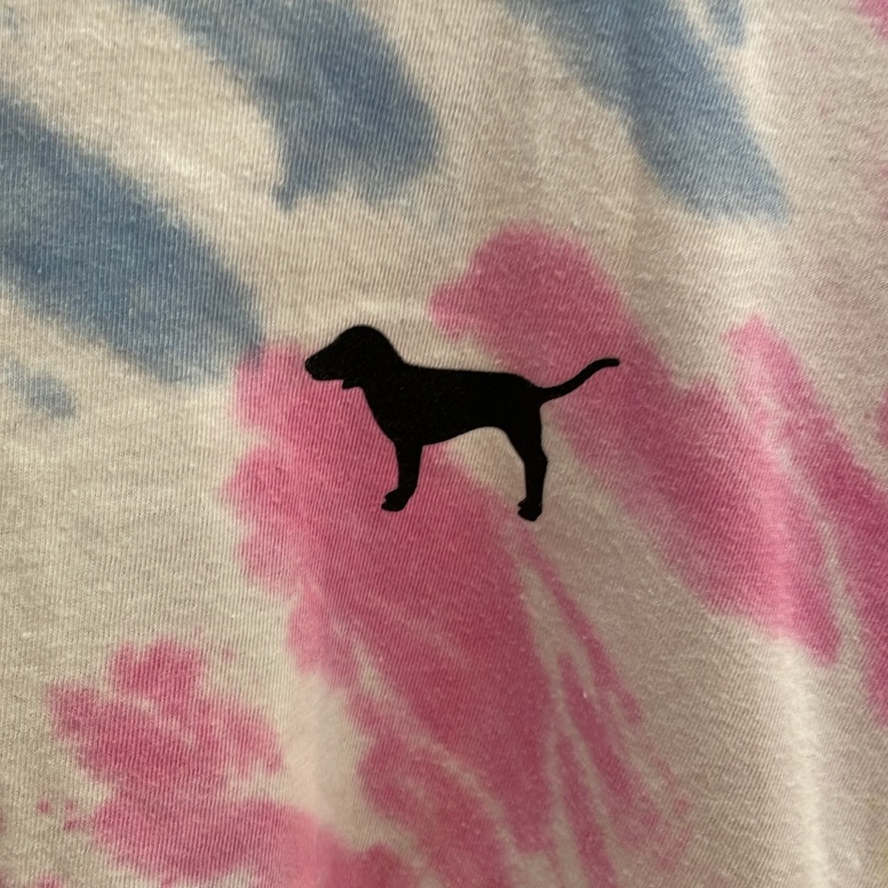 PINK Victoria's Secret Pink, Blue, Yellow, and White Tie-Dye Crop Top XS - Picture 7 of 13